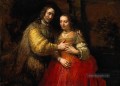 Porträt von zwei Figuren aus dem Alten Testament bekannt als die jüdischen Braut Barock Rembrandt